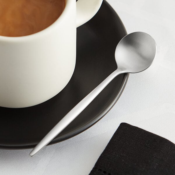 Acopa Odin 5 1/8" Brushed X-Heavy Demitasse Spoon – item 267540800 image 2
