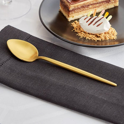Acopa Odin Gold 7 1/2" Brushed X-Heavy Teaspoon – item 267540801G image 2