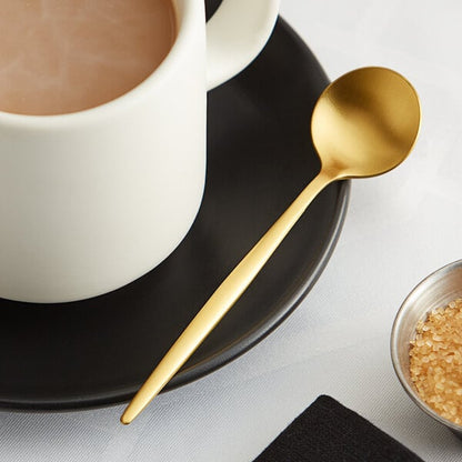 Acopa Odin Gold 5 1/8" Brushed X-Heavy Demitasse Spoon – item 267540080G image 2