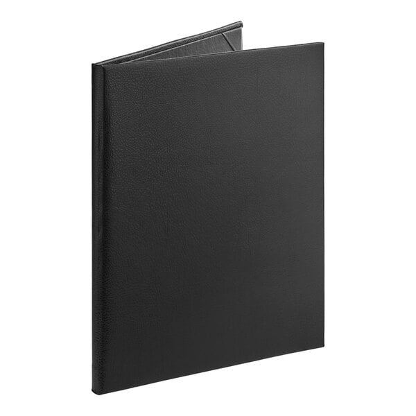 Acopa Prime 8 1/2" x 11" Black 2-View Vinyl Menu Booklet – item 5532PKBK8511BK