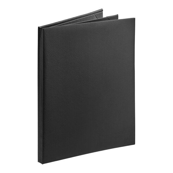 Acopa Prime 8 1/2" x 11" Black 4-View Vinyl Menu Booklet – item 5534PKBK8511BK