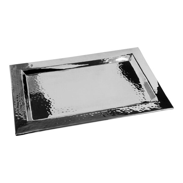 Eastern Tabletop 18" x 12" Stainless Hammered Serving Tray – item 3115493