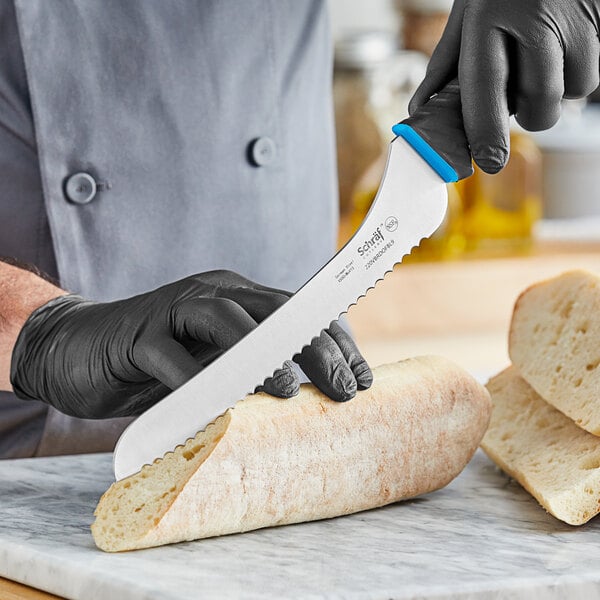 Schraf 9" Serrated Offset Bread Knife w/ TPRgrip Handle – item 220VBRDOFBL9 image 2