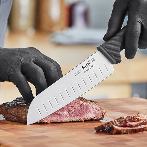 Schraf 7" Granton Edge Santoku Knife w/ TPRgrip Handle – item 220VSTKUGEN7 image 2