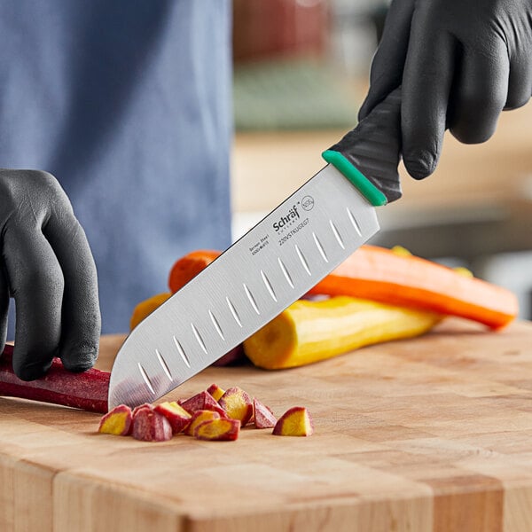 Schraf 7" Granton Edge Santoku Knife w/ TPRgrip Handle – item 220VSTKUGEG7 image 2