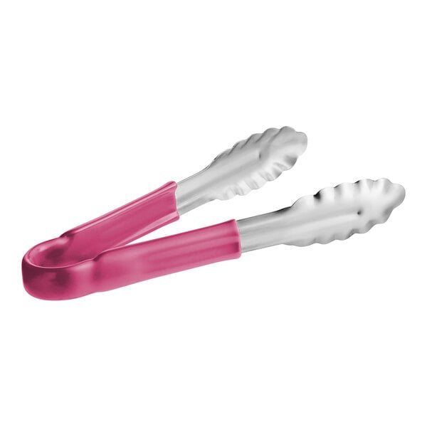 Choice 9 1/2" Purple Allergen-Free Coated Scalloped Tongs – item 407CUT9PR