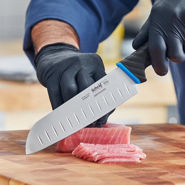 Schraf 7" Granton Edge Santoku Knife w/ TPRgrip Handle – item 220VSTKUGEB7 image 2