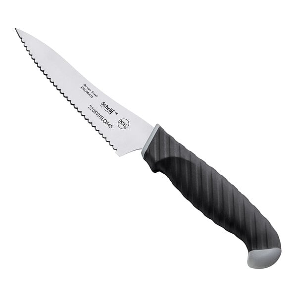Schraf 4 1/2" Serrated Utility Knife w/ TPRgrip Handle – item 220KVUTLOF45