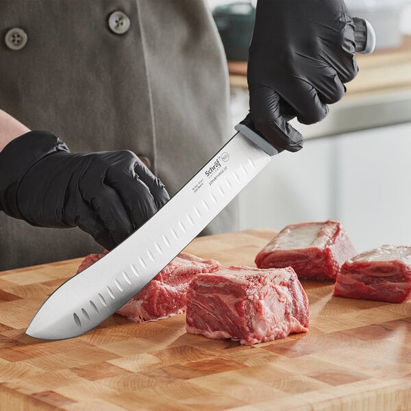 Schraf 10" Granton Edge Butcher Knife w/ TPRgrip Handle – item 220VBTHRGE10 image 2