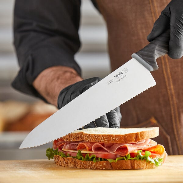 Schraf 10" Serrated Chef Knife w/ TPRgrip Handle – item 220VCHFSRD10 image 2
