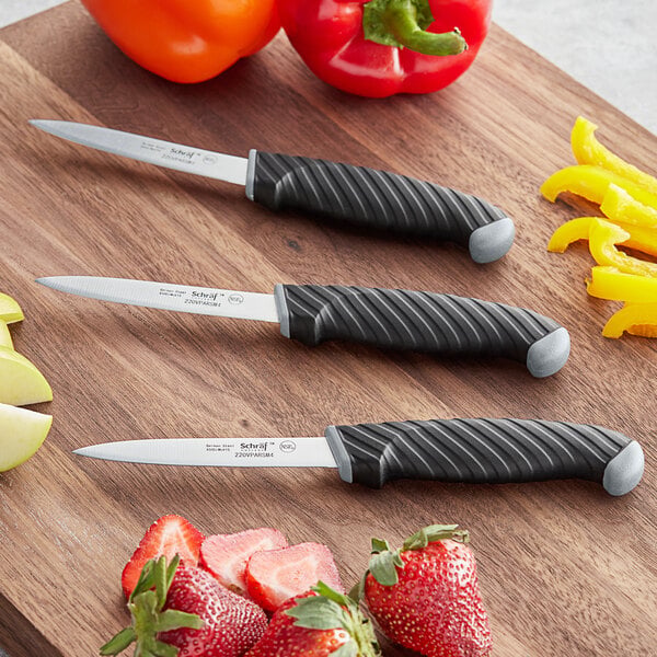 Schraf 4" Smooth Edge Paring Knife Set w/ TPRgrip Handle – item 220VPAR4SM3P image 2