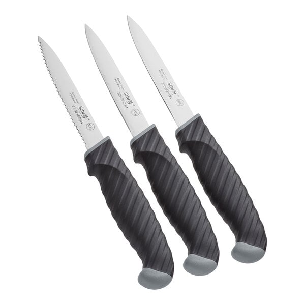 Schraf 4" Paring Knife Set w/ 1 Serrated & 2 Smooth Edge – item 220VPAR4VR3P