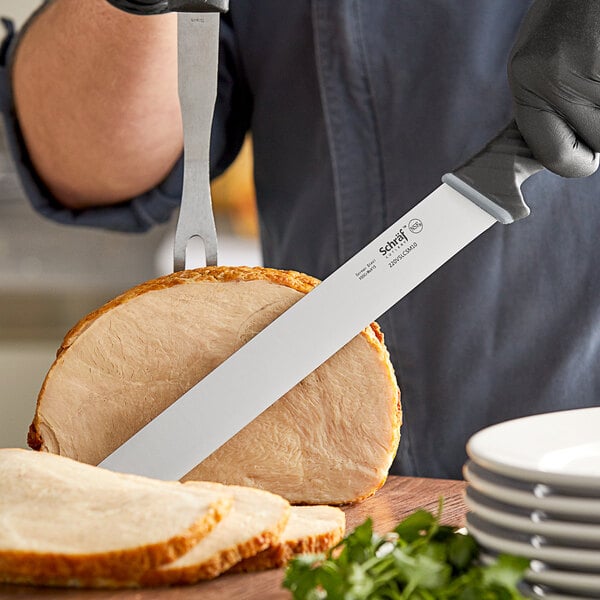 Schraf 10" Smooth Edge Slicing Knife w/ TPRgrip Handle – item 220VSLCSM10 image 2