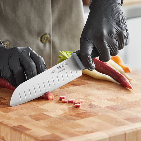Schraf 7" Granton Edge Santoku Knife w/ TPRgrip Handle – item 220VSNTKUGE7 image 2