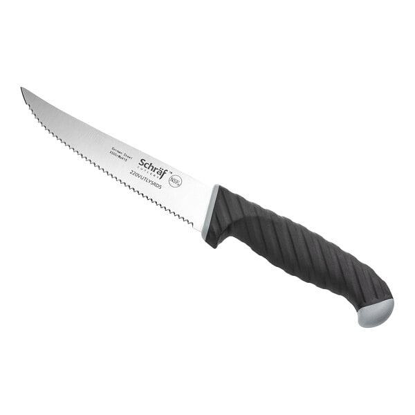 Schraf 5" Serrated Utility Knife w/ TPRgrip Handle – item 220VUTLYSRD5