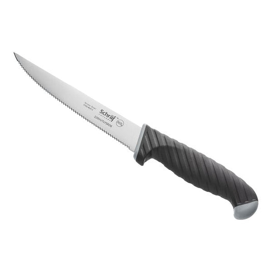 Schraf 6" Serrated Utility Knife w/ TPRgrip Handle – item 220VUTLYSRD6