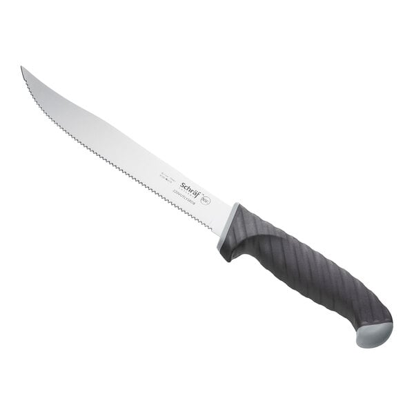 Schraf 8" Serrated Utility Knife w/ TPRgrip Handle – item 220VUTLYSRD8