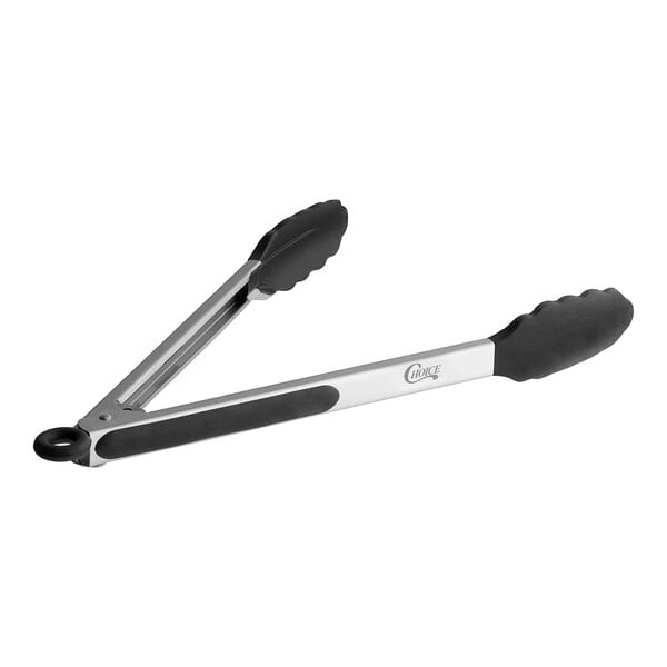 Choice 12" Locking Tongs w/ Black Non-Slip Grip Handle – item 407SCUT12
