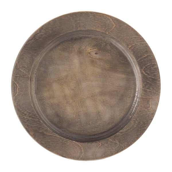 Lodge U5RP 9 1/2" Round Wood Underliner w/ Walnut Finish – item 530U5RP