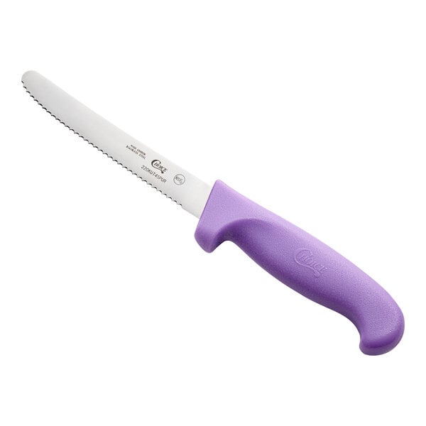 Choice 4 1/2" Serrated Edge Utility / Knife w/ Handle – item 220KUT45PUR