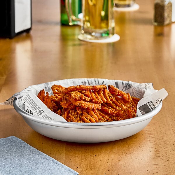 Choice 10" x 2" Aluminum Serving Bowl, 48 oz. – item 176SFD10TRY