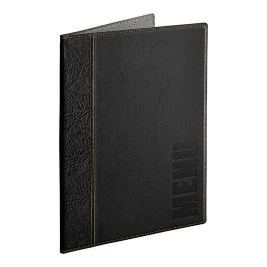 American Metalcraft Securit Faux Leather Menu Holder - Black – item 124MCTRLSBK