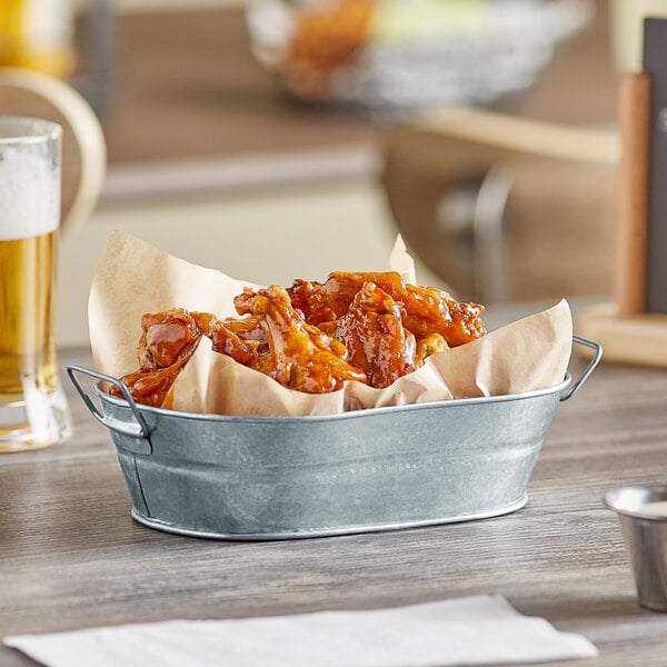 American Metalcraft 8 3/4" x 5 1/2" Galvanized Serving Bowl – item 124MTUB69
