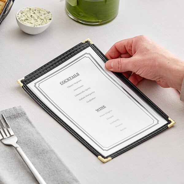H. Menu Cover w/ Gold Decorative Corners and Gloss Finish – item 759TES4AG57 image 2