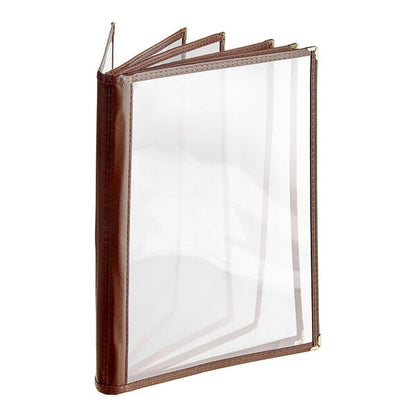 Thunder Group 8 1/2" x 11" Six Pocket Menu Cover - Brown – item 659SE360CBR