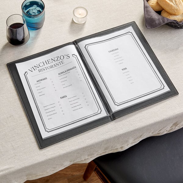 American Metalcraft Securit Faux Leather Menu Holder - Black – item 124MCTRLSBK image 2