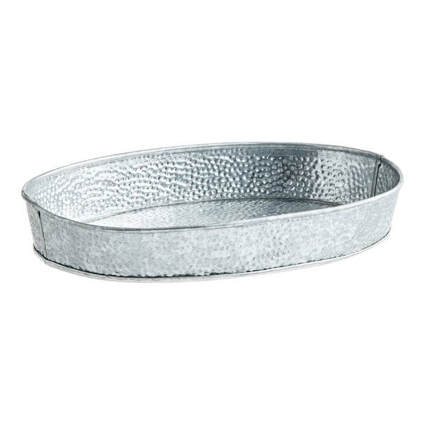 Tablecraft GP129 12" x 9" Galvanized Steel Serving Platter – item 808GP129
