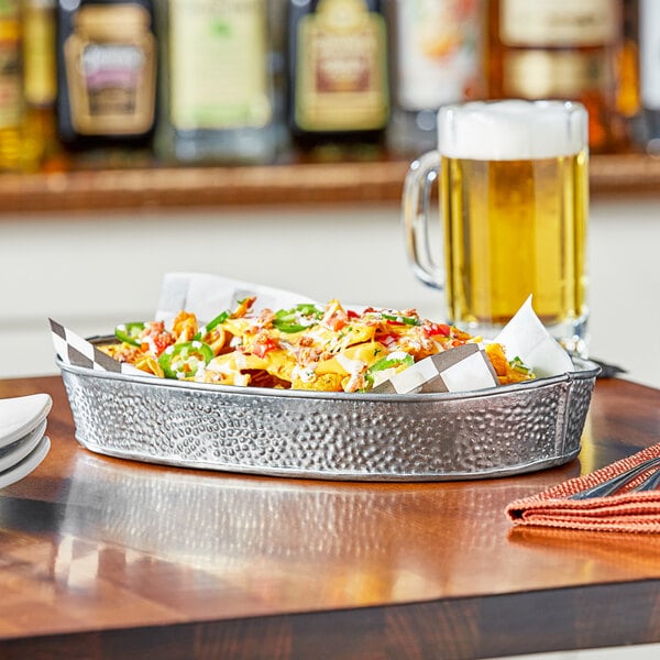 Tablecraft GP129 12" x 9" Galvanized Steel Serving Platter – item 808GP129 image 2