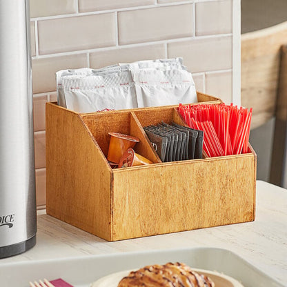 7 1/2" x 6 1/2" Poplar Coffee Condiment Caddy – item 124PWC7 image 2