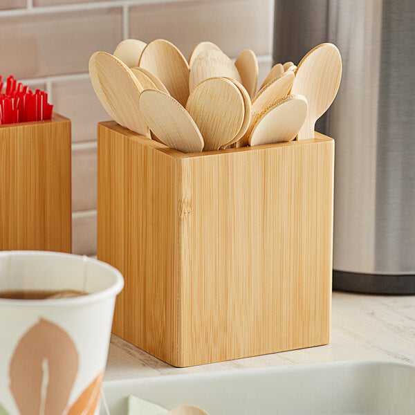 American Metalcraft 3 7/8" x 3 7/8" Wood Condiment Caddy – item 124WCBA4 image 2