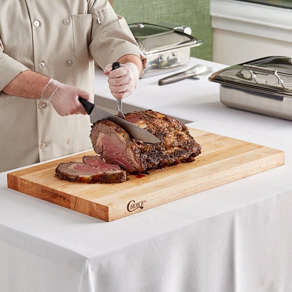 Choice 30" x 18" x 1 3/4" Cutting Board w/ Squared Edges – item 407WCB3018 image 2