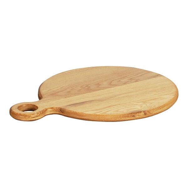 Cal-Mil Sydney 14" x 3/4" Oak Round Serving Board w/ Handle – item 2111231761421