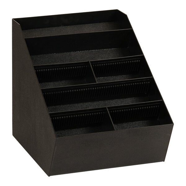 Cal-Mil Black 7-Compartment Plastic Condiment Organizer – item 21112406613