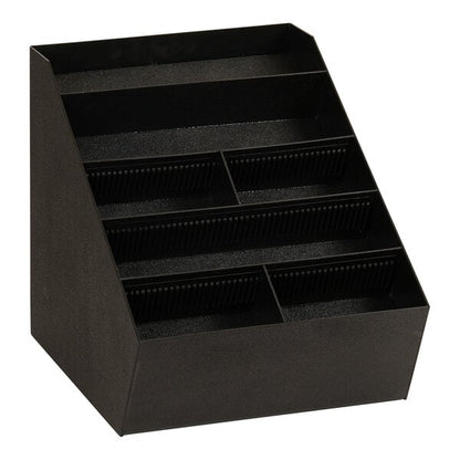 Cal-Mil Black 7-Compartment Plastic Condiment Organizer – item 21112406613