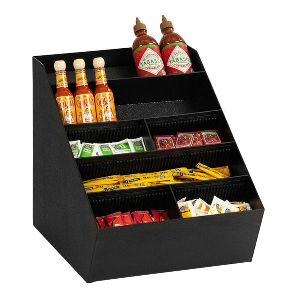 Cal-Mil Black 7-Compartment Plastic Condiment Organizer – item 21112406613 image 2