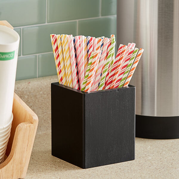 American Metalcraft 3 7/8" x 3 7/8" Wood Condiment Caddy – item 124WCBL4 image 2