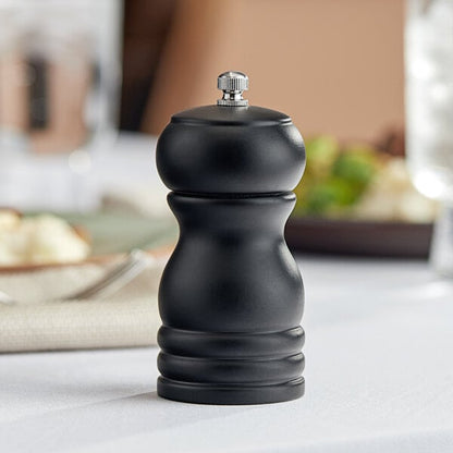 Acopa 4" Matte Wooden Salt / Pepper Mill – item 176PM04BK image 2