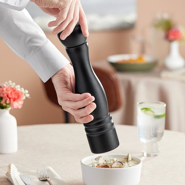 Acopa 12" Matte Wooden Salt / Pepper Mill – item 176PM12BK image 2
