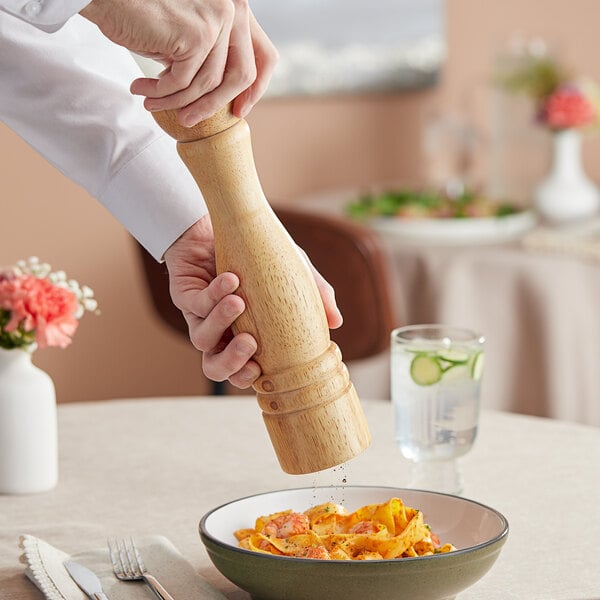 Acopa 12" Matte Wooden Salt / Pepper Mill – item 176PM12NAT image 2