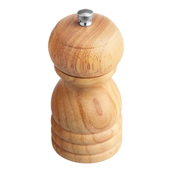 Acopa 4" Matte Wooden Salt / Pepper Mill – item 176PM04NAT