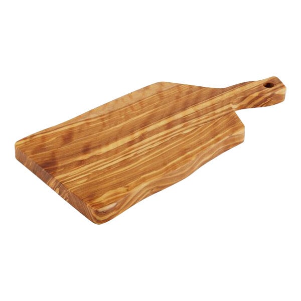 APS 9 7/8" x 4 7/8" Olive Wood Serving Board w/ Handle – item 959APS00875