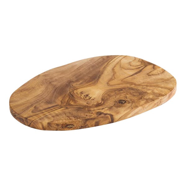 APS 10" x 6 1/2" x 1/2" Olive Wood Organic Serving Board – item 959APS00905