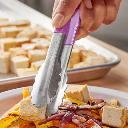 Vollrath 4780680 Jacob's Pride 6" Scalloped Tongs w/ Purple – item 9224780680 image 2