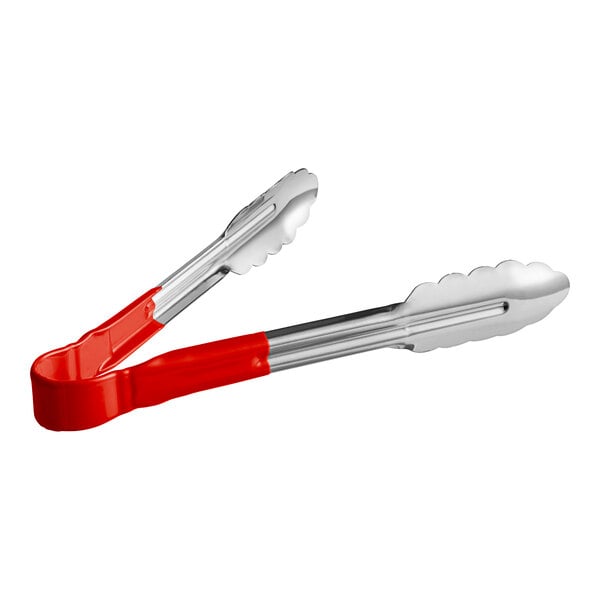 Carlisle 60756005 9 Scalloped Tongs w/ Red Dura-Kool Handle – item 27160756005