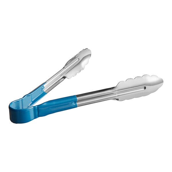 Carlisle 60756014 Scalloped Tongs w/ Blue Dura-Kool Handle – item 27160756014