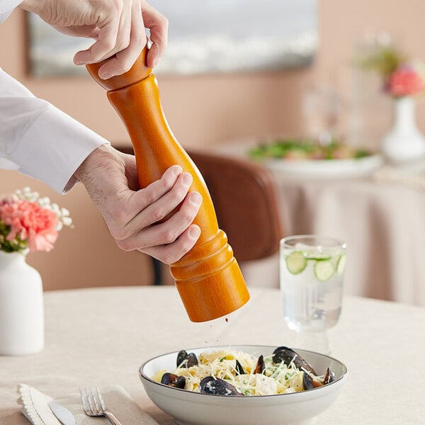 Acopa 12" Matte Wooden Salt / Pepper Mill – item 176PM12BR image 2